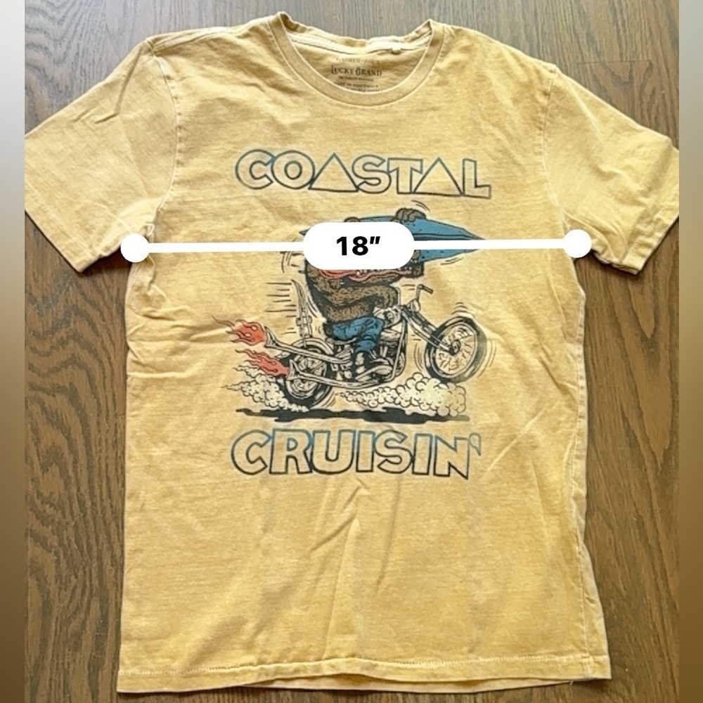 Lucky Brand Coastal Cruisin' Graphic Tee - Tan - Picture 5 of 6